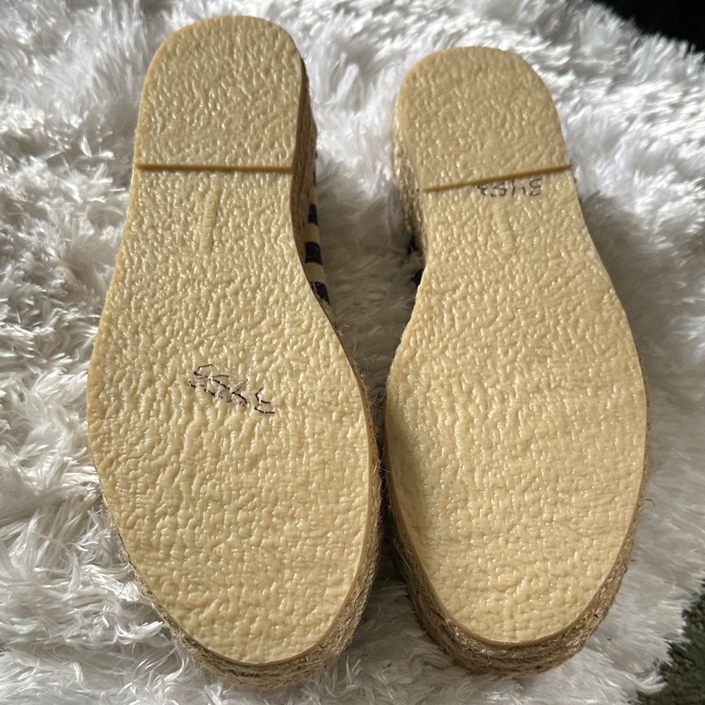 M. Gemi Blue and Cream Striped Espadrilles - Picture 3 of 5